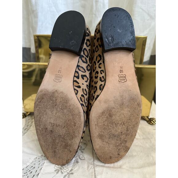 Woman leopard loafers calf skin leather flats shoes animal print sz 10 VANELI - Picture 6 of 11